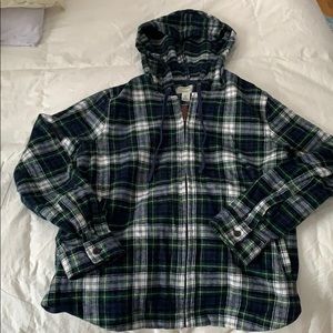 LL BEAN women’s cozy zip up flannel- NEW with tags